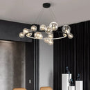 GobekUsa Clear Glass LED Chandelier: Modern Nordic Hall Parlor Lighting Fixture
