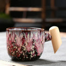 GobekUsa Ceramic Latte Mug with Wooden Handle for Coffee and Tea Menstruum