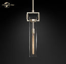 GobekUsa LED Glass Cylinder Pendant Lights - Modern Kitchen Island Chandeliers