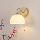 GobekUsa Iron White Glass LED Wall Lamp Sconce Pull Chain Switch Nordic Modern Stair Light