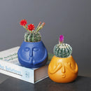 GobekUsa Ceramic Abstract Human Face Flowerpot Succulent Orchid Plant Vase Pot