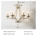 GobekUsa Crystal LED Chandelier: French Living Room Retro E14 Pendant Light for Home Decor