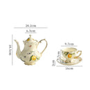 GobekUsa Lemon Pattern Porcelain Tea Set: Teapot, Kettle, Handle Cup, Mugs