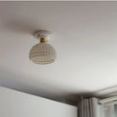 GobekUsa Blue Hollow-out Ceramic LED Ceiling Lamp