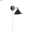 GobekUsa Black Wood LED Wall Sconce Rotatable Stair Light, Modern Nordic Design