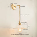 GobekUsa Green Glass LED Wall Light Fixture | Modern Nordic Pull Chain Lamp