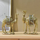 GobekUsa Camel Resin Art Ornament Home Office Decor Craft Luxury Golden Style