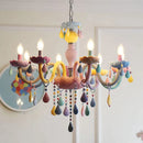 GobekUsa Kids Room LED Macaron Ceiling Chandelier for Boys Girls Bedroom Decor