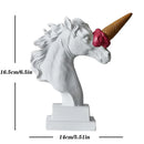 GobekUsa Ice Cream Horse Head Resin Sculpture Figurine for Home Office Decor & Gifts