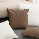 GobekUsa Brown Beige Faux Leather Cushion Cover 45x45cm for Home Sofa Living Room
