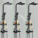 GobekUsa Digital Display Thermostatic Shower Faucet Set, Rain Shower Column, Wall Mount - Black/Chrome