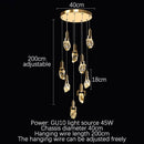 GobekUsa Elegant Diamond Crystal Chandelier LED Light Fixture Gold Home Decor
