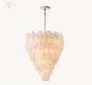 GobekUsa LED Leaf Vanetti Tiered Glass Chandelier for Living Room, Dining Room, Staircase