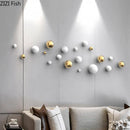 GobekUsa Gold Ball Wall Hanging Ornaments Spherical Crafts Room Decor Display Pendants