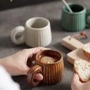 GobekUsa Handmade Nordic Ceramic Mug with Ring Handle - Retro Style