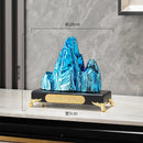GobekUsa Ceramic Mountain Sculpture Decor - Golden/Silver Landscape Ornament