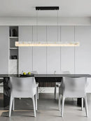 GobekUsa Black Marble Pendant Chandelier - Modern Long Design for Home Decor