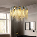 GobekUsa Aluminum Chain Arched Luxury Chandelier for Living Room Dining Room