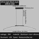 Modern Curved Bridge LED Pendant Light in Black or Gold