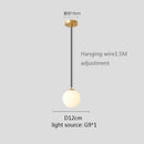 Modern White Globe Glass Pendant Light in Gold, Black, or Silver