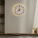 GobekUsa LED Stone Clock Wall Lamp Sconce, Modern Nordic Yellow Cave Bathroom Mirror Light