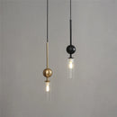 Nordic Gold and Black Glass Pendant Light
