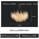 GobekUsa Gold Chandelier Glass Pendant Lamp for Home Decor - Modern Luxury Lighting