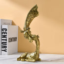 GobekUsa Giraffe Head Sculpture Resin Animal Statue Interior Golden Ornaments