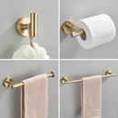 GobekUsa Brushed Gold Bathroom Accessories Set: Towel Rail, Paper Holder, Hook, Stainless Steel