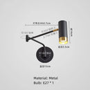 GobekUsa LED Rotatable Wall Lamp Gold Black White Metal Sconce E27 Bulb