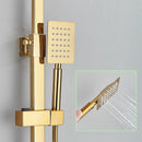 GobekUsa Golden Thermostatic Shower Faucet Set with Rainfall Shower Column and 3-Way Mixer