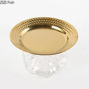 GobekUsa Glass Fruits Bowl Gold Plated Breakfast Dinner Plates Hotel Restaurant Fruit Plate