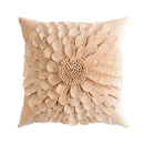 GobekUsa 3D Velvet Flower Pillow Covers in Yellow Beige 45x45cm