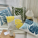 GobekUsa Leaf Embroidered Cotton Cushion Cover Set - Home Decor Pillow Covers 45x45