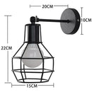 GobekUsa Black Iron Cage Wall Lamp: Retro Indoor Sconce for Bedroom, Bar, and Reading