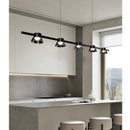 GobekUsa Black Strip Chandelier: Modern Nordic LED Lighting for Office, Restaurant, Living Room