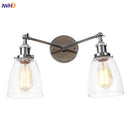 GobekUsa 2 Head LED Wall Lamps Iron Glass Bedroom Stair Light Fixtures