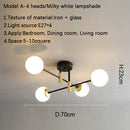 GobekUsa Glass Ball Black Chandelier - Nordic Round Dining Table Ceiling Chandelier