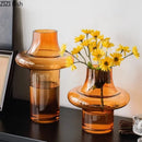 GobekUsa Amber Glass Vase Hydroponics Flower Pots Room Decor Arrangement Floral Vases