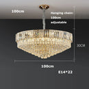 GobekUsa K9 Crystal Gold Chandelier Lighting for Living Room