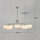 GobekUsa Glass Persimmon Chandelier: Bauhaus Medieval Inspired Milk White Lamp