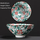 GobekUsa Blue & White Ceramic Kung Fu Tea Cup - Japanese Style Porcelain Sake Cups