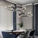 GobekUsa Glass Bubble LED Ceiling Chandelier for Home, Modern Ring Hanging Light Fixtures