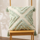 GobekUsa Bohemian Chenille Pillowcase Geometric Pattern Tufted Tassel Sofa Cushions