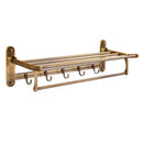 GobekUsa Antique Bathroom Shelf Towel Rack Set with Bath Hardware & Toilet Brush Holder