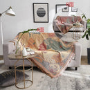 GobekUsa Bohemian Cotton Plaid Sofa Blanket - Anti-Slip Knitted Decorative Home Cover