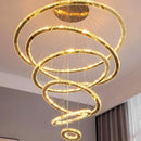 GobekUsa Crystal Stair Chandelier: Modern Indoor LED Ceiling Hanging Light