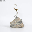 GobekUsa Golden Crane Sculpture: Modern Desk Decoration and Crafts for Room Aesthetics
