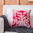 GobekUsa Christmas Embroidered Cushion Cover Snowman Deer Santa Bell Snowflake Pillowcase