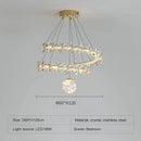 GobekUsa Gold Crystal Spiral Chandelier LED Pendant Lights for Home Decoration